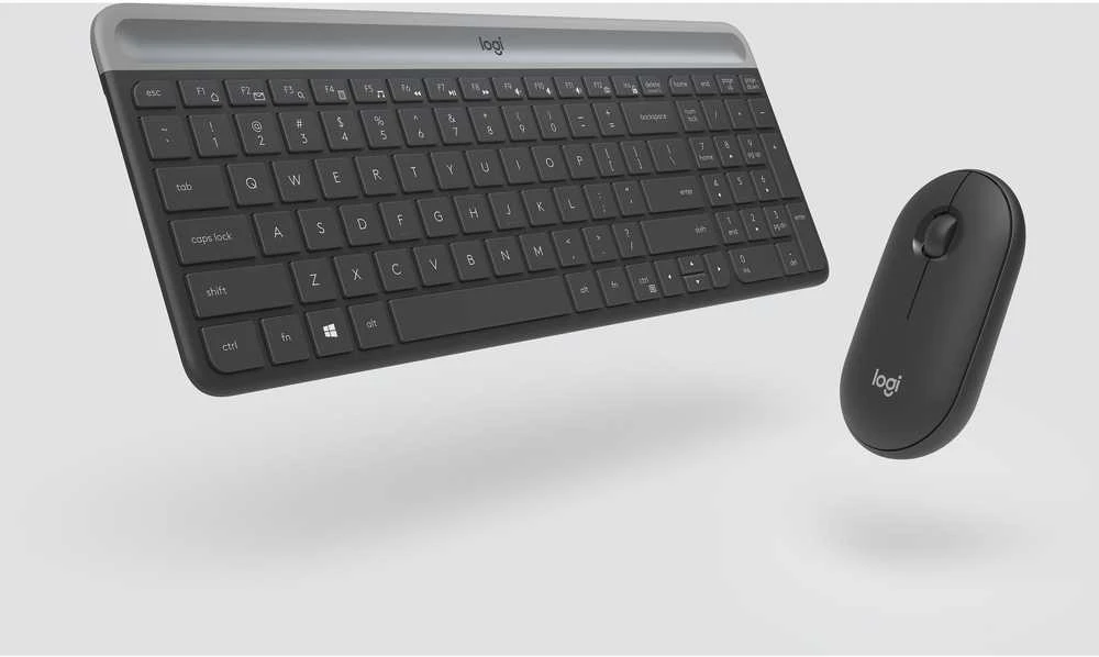 Logitech MK470 Slim Wireless Combo, belaidė klaviatūra ir pelė, Nordic išdėstymas, Grafito spalvos