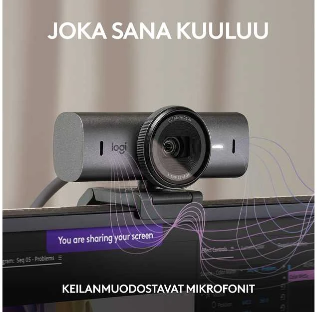 Logitech MX Brio 4K Ultra HD internetinė kamera, spalva: grafito (960-001559)