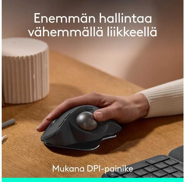 Logitech - MX Ergo S pažangus belaidis kamuoliukas, juodas