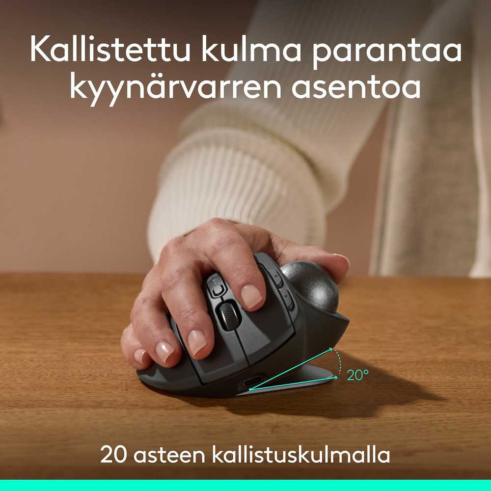 Klaviatūra Logitech - MX Ergo S pažangus belaidis kamuoliukas