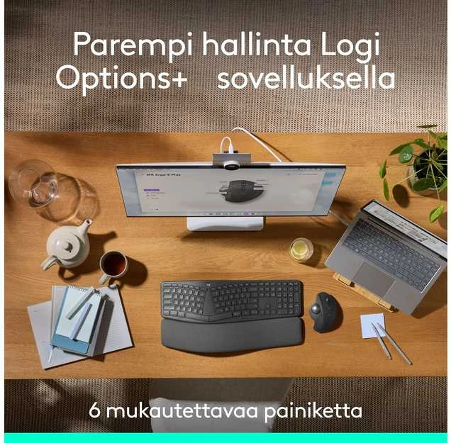 Logitech - MX Ergo S pažangus belaidis kamuoliukas, juodas