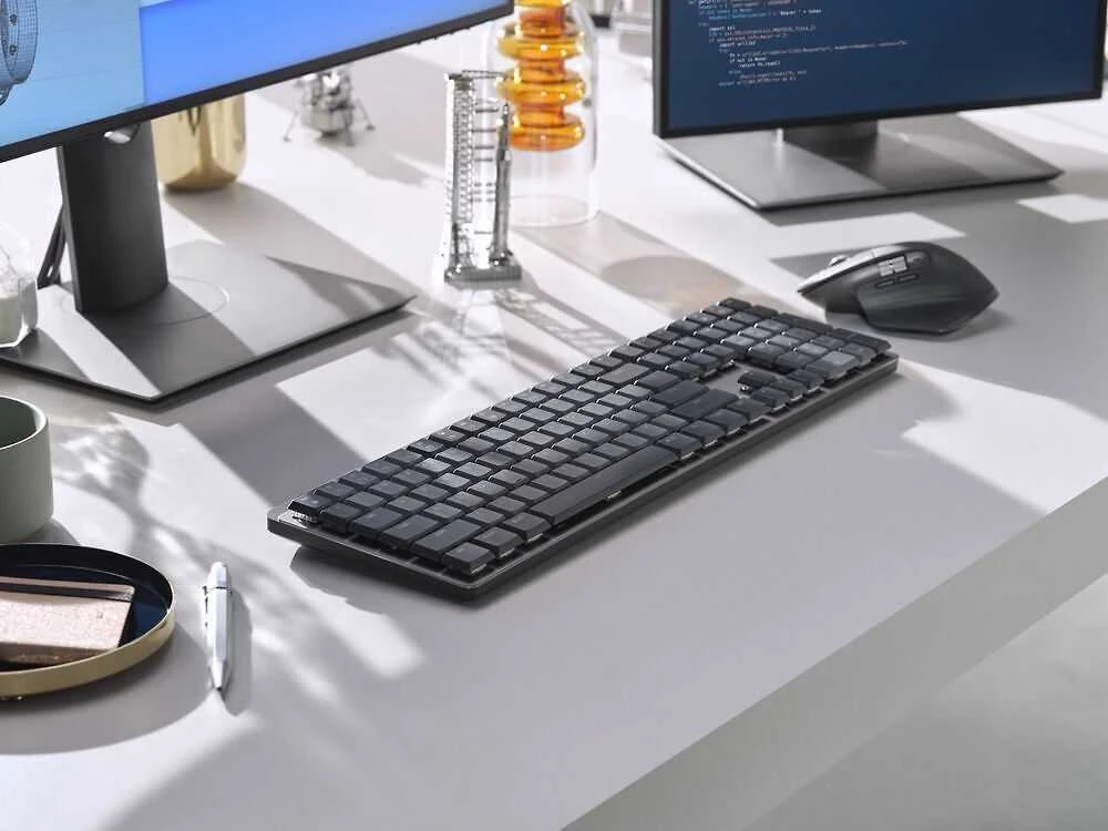Belaidė klaviatūra Logitech MX MECHANICAL, išdėstymas: Šiaurės šalių (Qwerty), "Tactile Quiet", pilkos spalvos