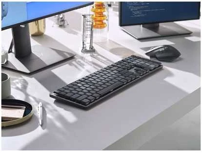 Belaidė klaviatūra Logitech MX MECHANICAL, išdėstymas: Šiaurės šalių (Qwerty), "Tactile Quiet", pilkos spalvos