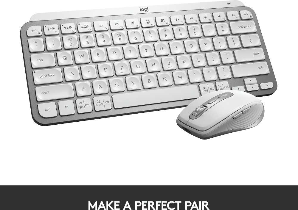 Klaviatūra Logitech MX Keys Mini SWE (W), šviesiai pilka