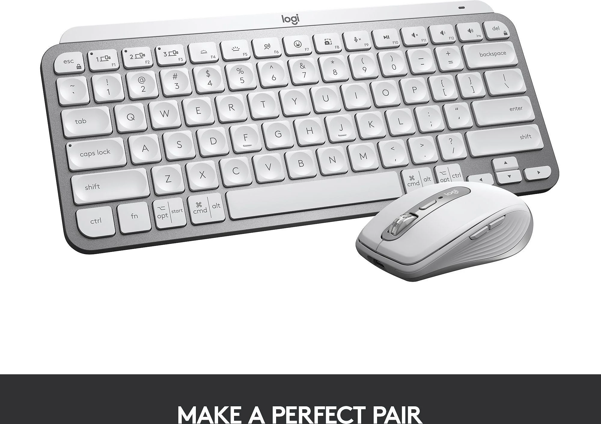 Klaviatūra Logitech MX Keys Mini SWE (W), šviesiai pilka