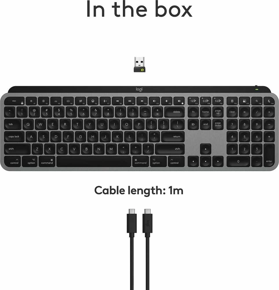 „Logitech MX Keys S“ belaidė klaviatūra su apšvietimu, skirta „Mac“ (šiaurės šalių)