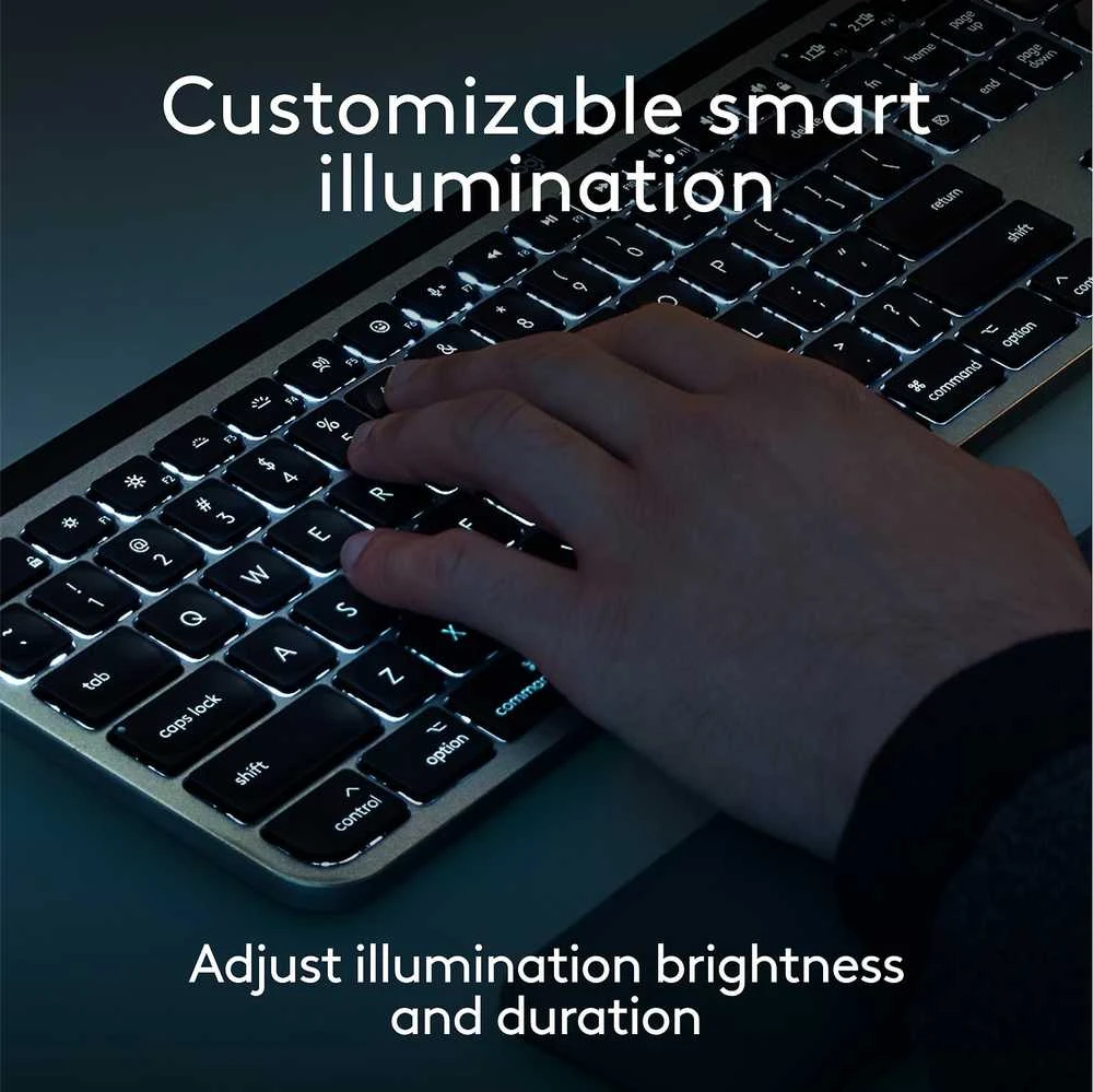 „Logitech MX Keys S“ belaidė klaviatūra su apšvietimu, skirta „Mac“ (šiaurės šalių)