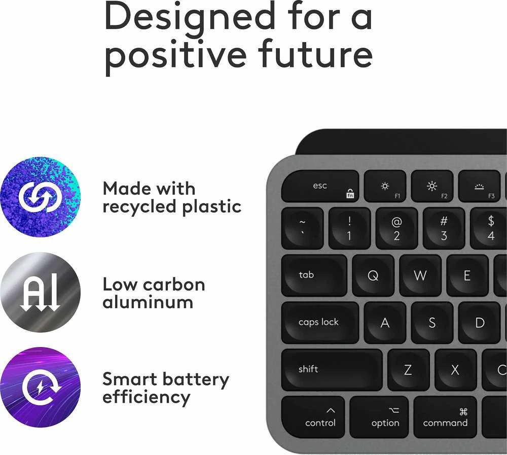 „Logitech MX Keys S“ belaidė klaviatūra su apšvietimu, skirta „Mac“ (šiaurės šalių)