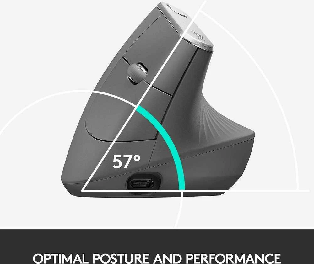 Belaidė pelė Logitech MX Vertical, pilka