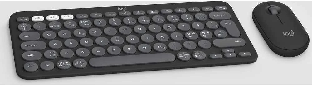 Klaviatūra ir pelė Logitech Pebble 2 Combo for Mac, grafito spalvos, Nordic išdėstymas