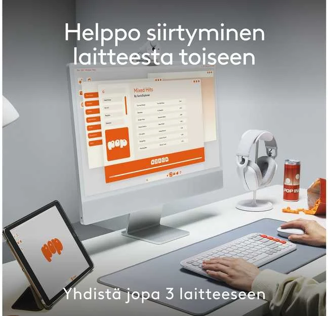 Pelė „Logitech Pop Icon Combo Nordic“ klaviatūra, grafito spalvos