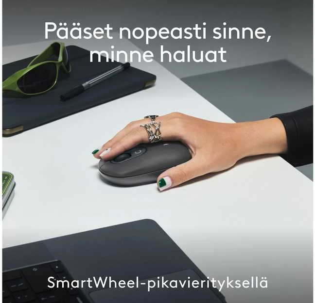 Pelė „Logitech Pop Icon Combo Nordic“ klaviatūra, grafito spalvos