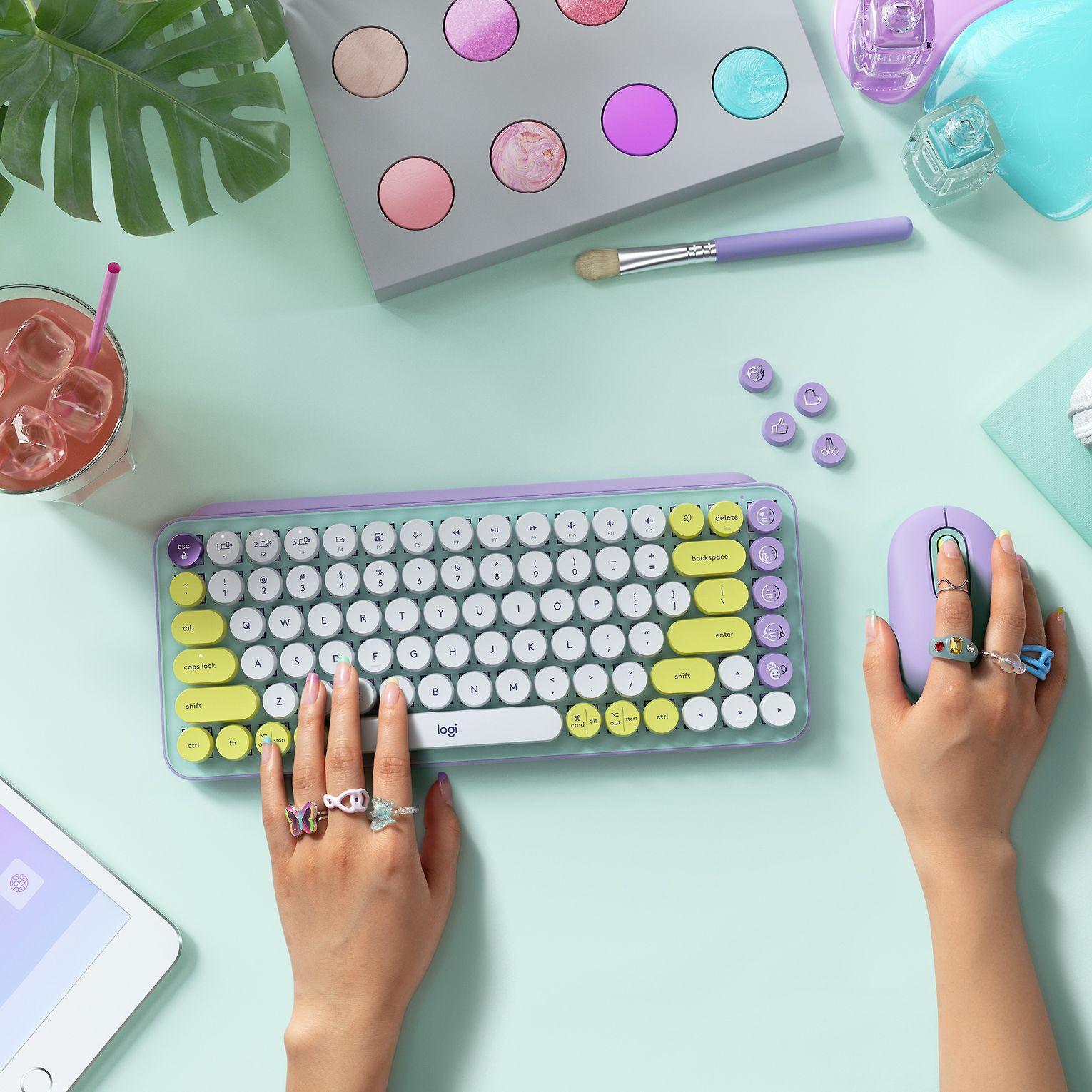 Klaviatūra Logitech POP Keys Emoji SWE (W), daydream