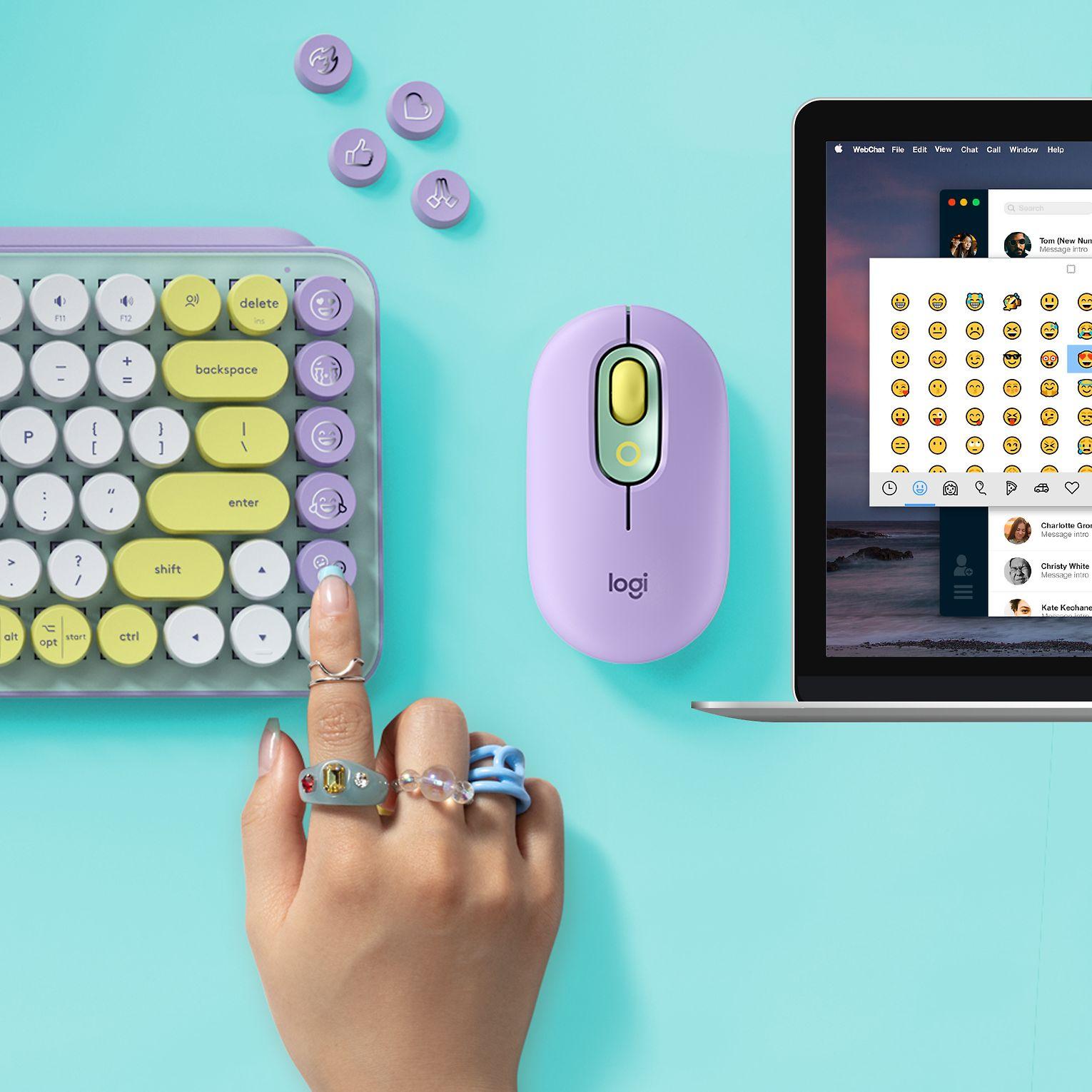 Klaviatūra Logitech POP Keys Emoji SWE (W), daydream