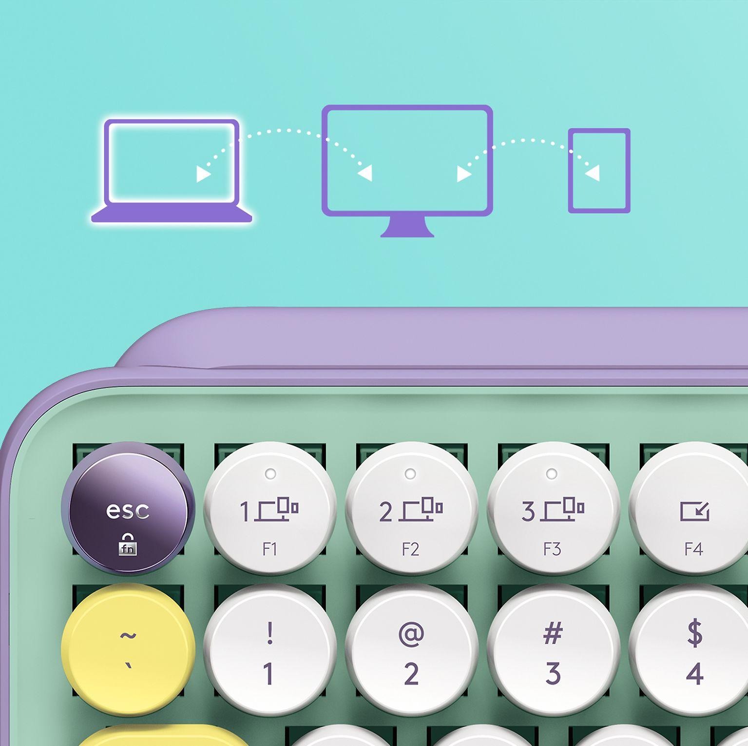 Klaviatūra Logitech POP Keys Emoji SWE (W), daydream