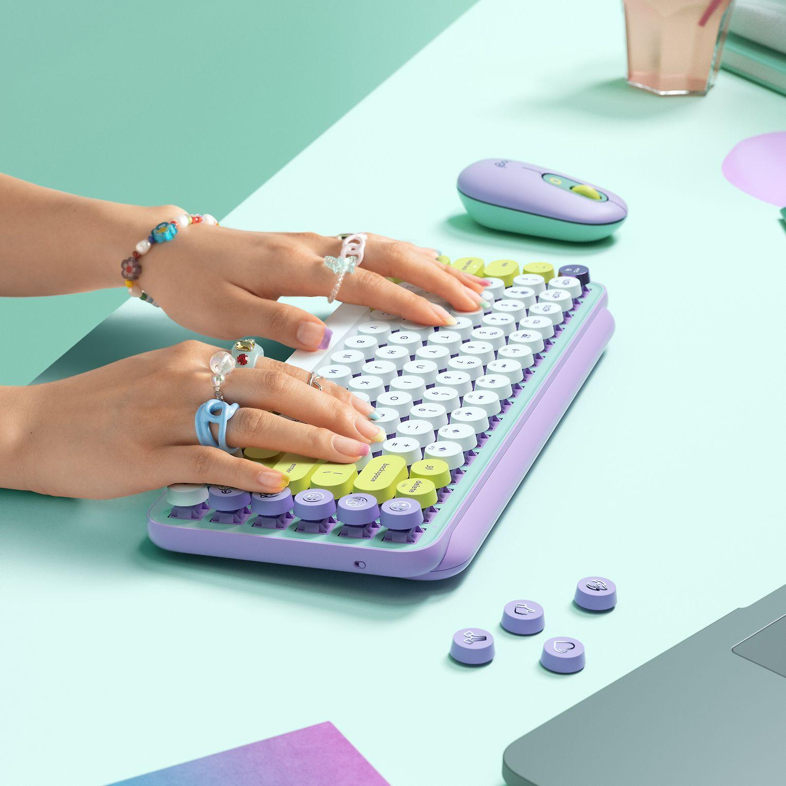 Klaviatūra Logitech POP Keys Emoji SWE (W), daydream