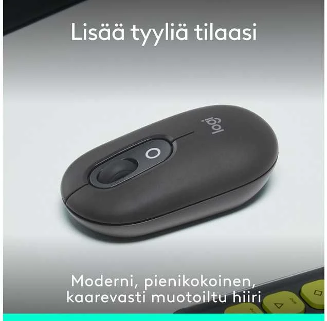 LOGITECH POP pelė su jaustukais – GRAPHITE – BT – EMEA28i-935 – FY25,TERRA