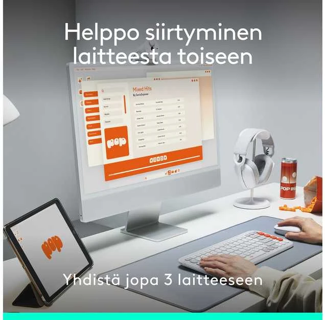 LOGITECH POP pelė su jaustukais – GRAPHITE – BT – EMEA28i-935 – FY25,TERRA