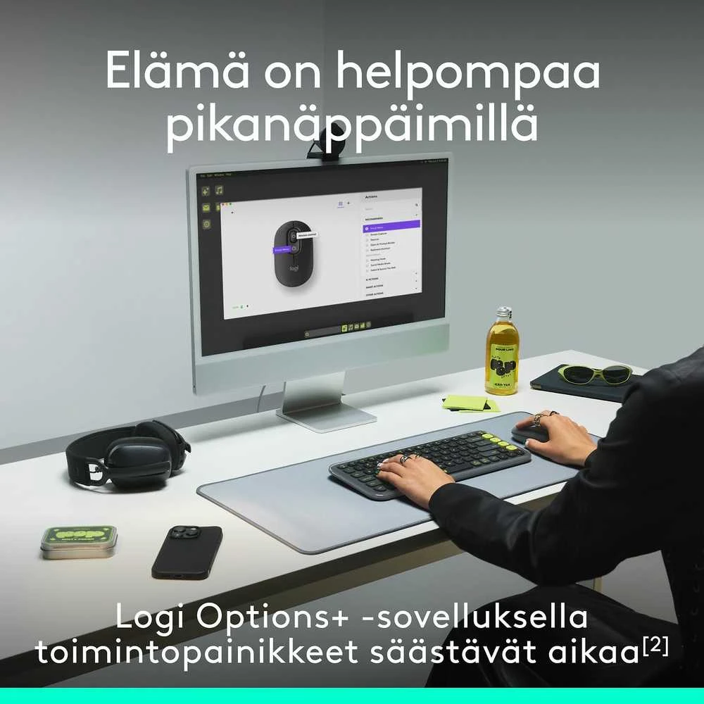 Myszka Logitech POP ICON Pelė belaidė violetinė