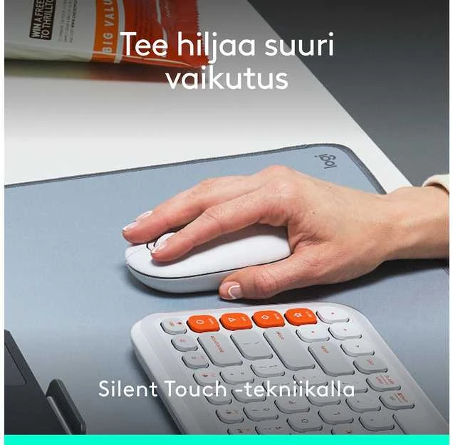 LOGITECH POP pelė su jaustukais - OFF-Baltas - BT - EMEA28i-935 - FY25,TERRA