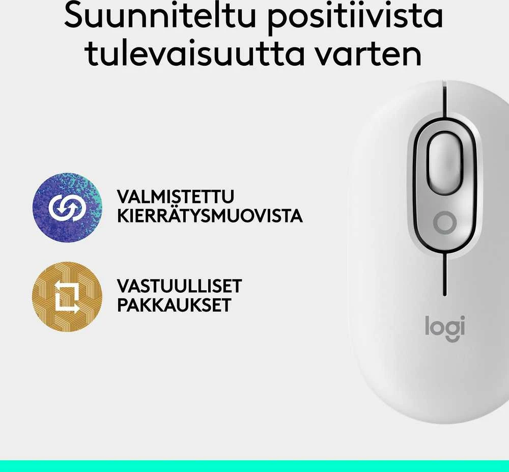 LOGITECH POP pelė su jaustukais - OFF-Baltas - BT - EMEA28i-935 - FY25,TERRA