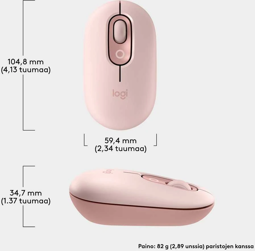 LOGITECH POP pelė su jaustukais – ROSE – BT – EMEA28i-935 – FY25,TERRA