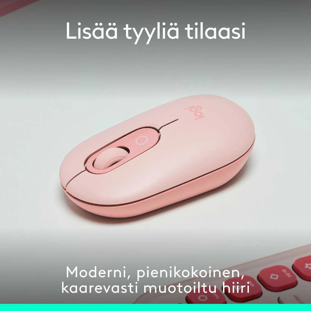 LOGITECH POP pelė su jaustukais – ROSE – BT – EMEA28i-935 – FY25,TERRA