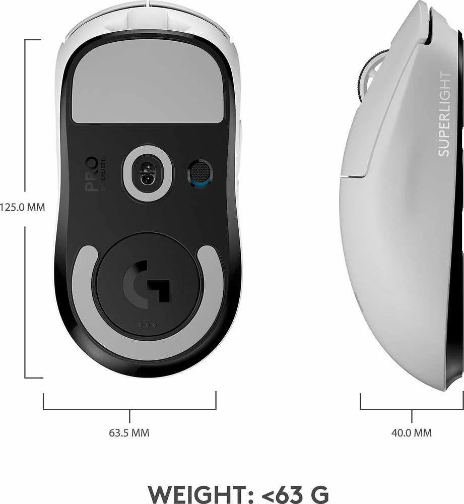 Belaidė žaidimų pelė Logitech G Pro X Superlight, Balta