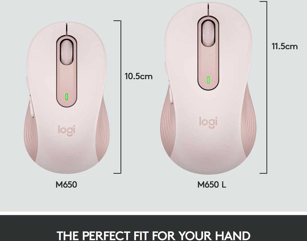„Logitech Signature M650 L“ belaidė pelė, rožinė