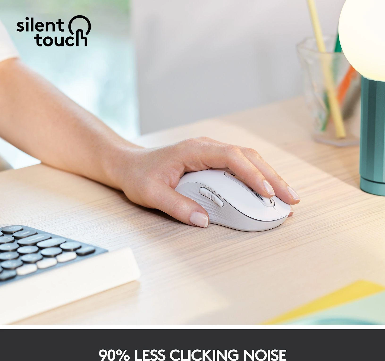 Belaidė pelė Logitech Signature M650 L Left, baltos spalvos
