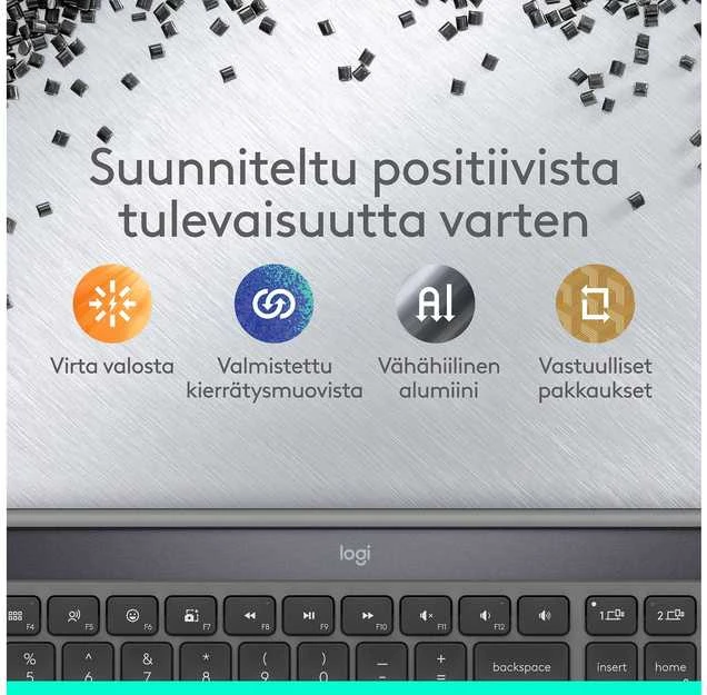 „Logitech“ – „Signature Slim Solar“ + K980 klaviatūra – grafito spalvos (šiaurės šalių)