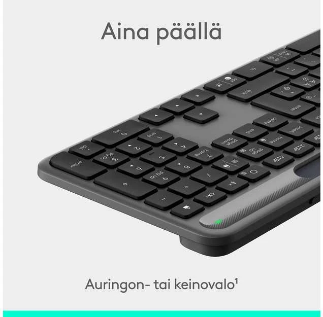 „Logitech“ – „Signature Slim Solar“ + K980 klaviatūra – grafito spalvos (šiaurės šalių)