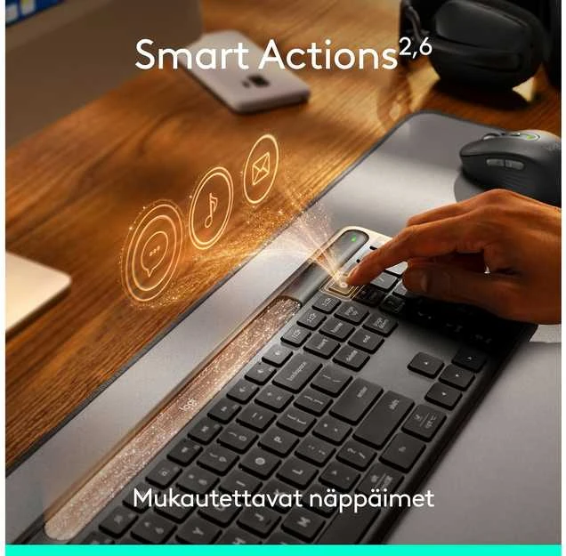 „Logitech“ – „Signature Slim Solar“ + K980 klaviatūra – grafito spalvos (šiaurės šalių)