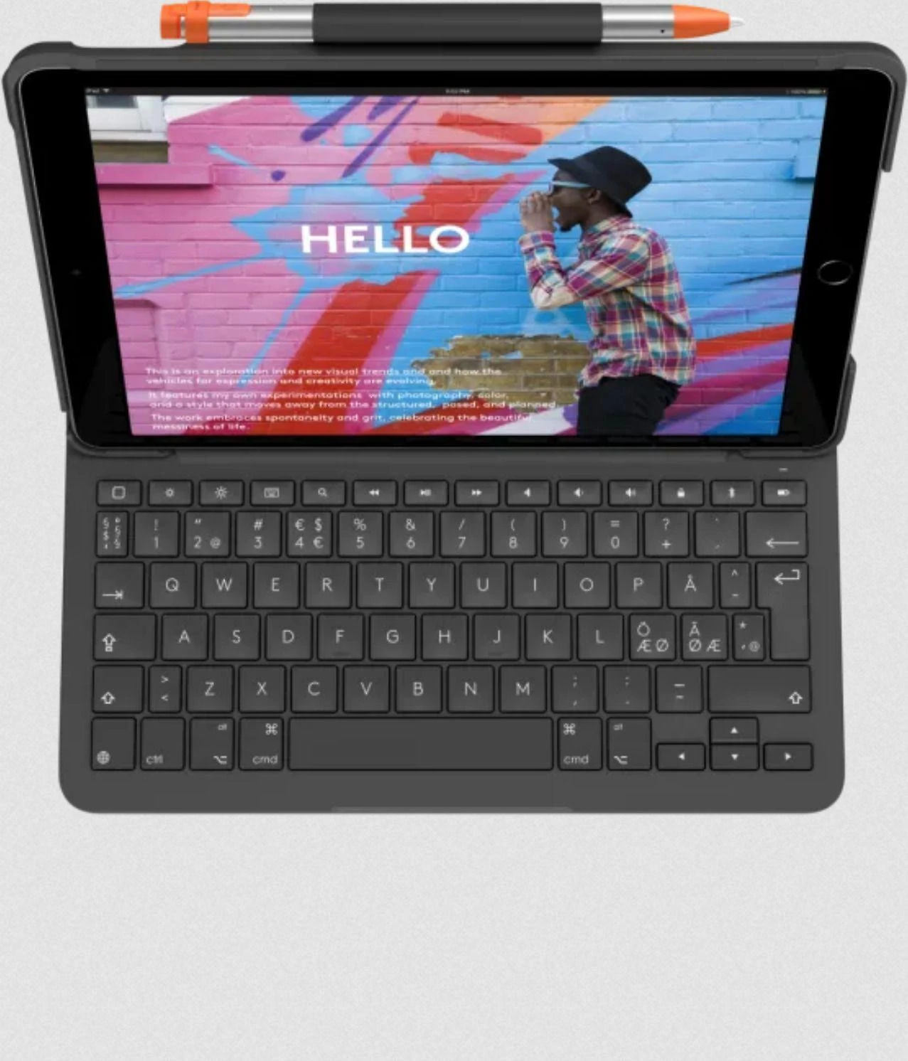 Klaviatūra LOGITECH Slim Folio, skirtas iPad (7, 8 ir 9 gen.) – BT – GRAPHITE – NORDIC