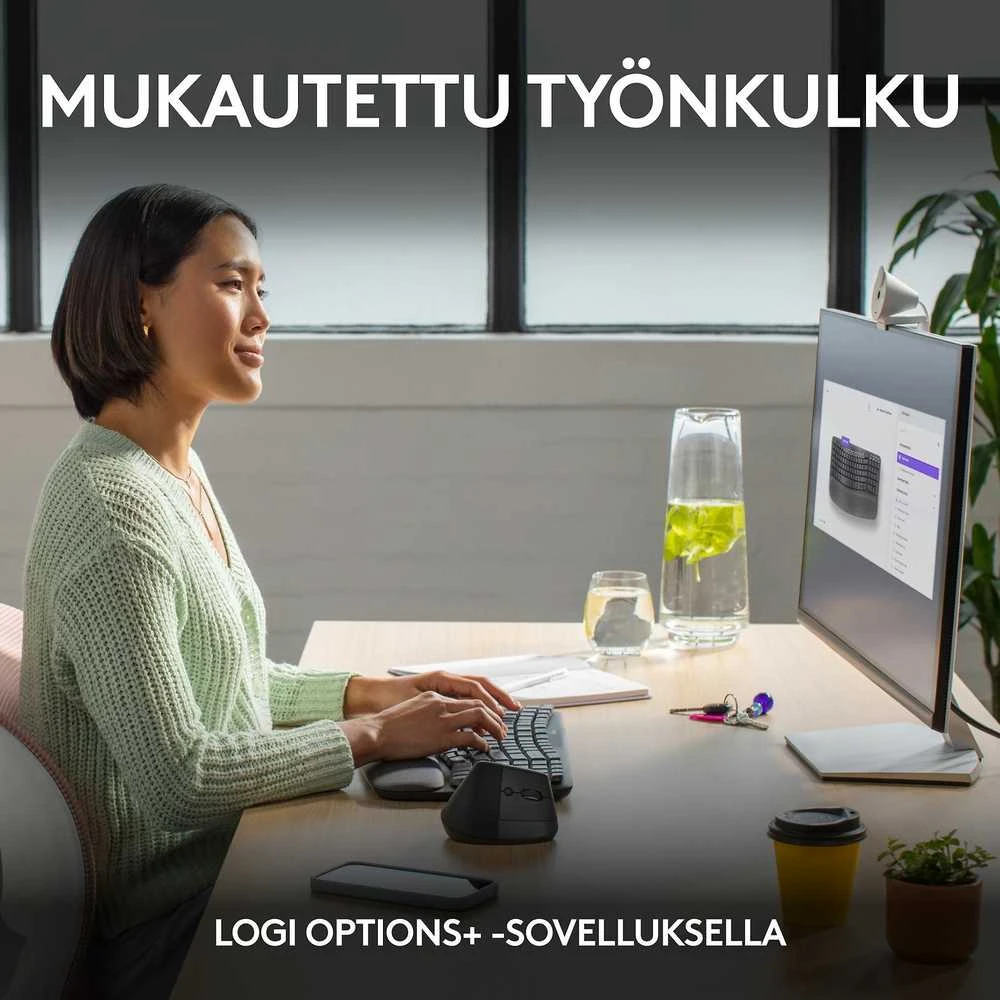 Klaviatūra Logitech Wave Keys SWE (W), juoda