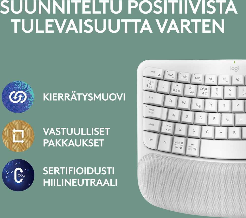 Klaviatūra „Logitech“ – banguoti klavišai