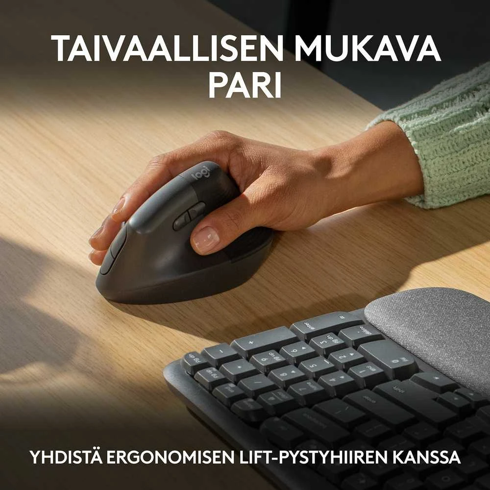 Klaviatūra Logitech Wave Keys SWE (W), juoda