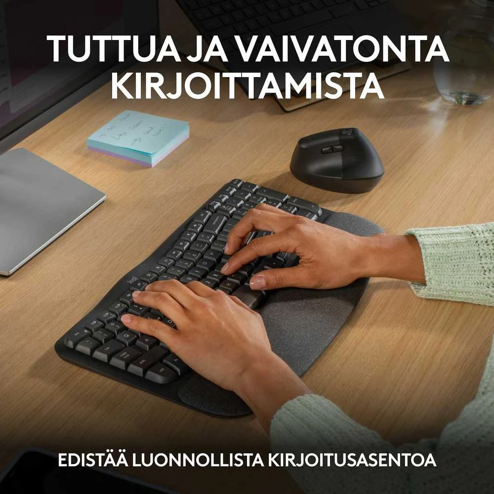 Klaviatūra Logitech Wave Keys SWE (W), juoda