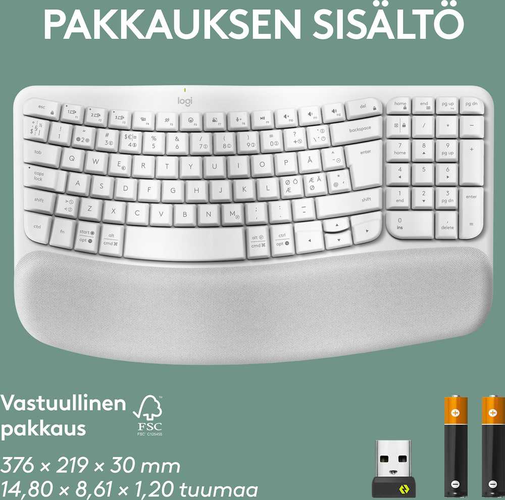Klaviatūra „Logitech“ – banguoti klavišai