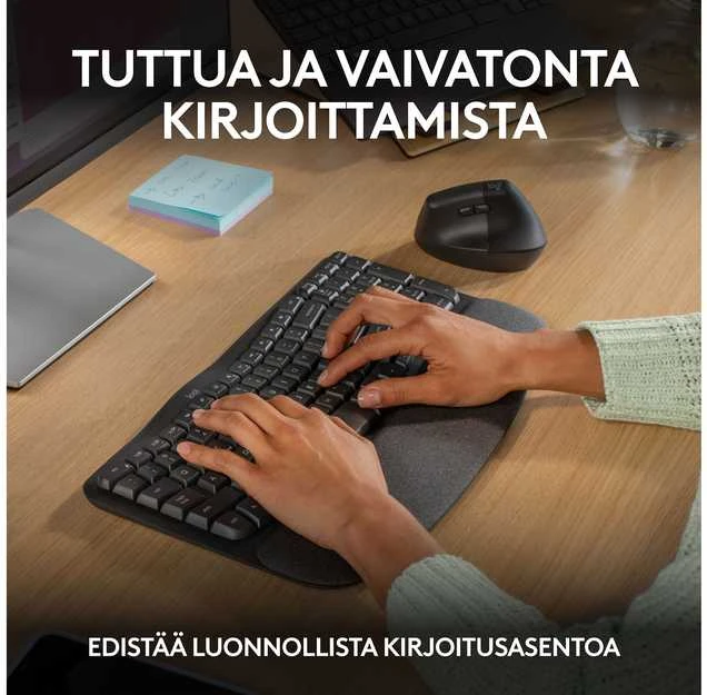 Klaviatūra Logitech Wave Keys SWE (W), juoda
