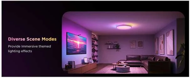 „Govee“ apvalus išmanusis lubinis šviestuvas | Pakankamai galingas LED šviestuvas | 4300 lm | 2700K–6500K | 2,4 GHz | „Wi-Fi“ + „BT“