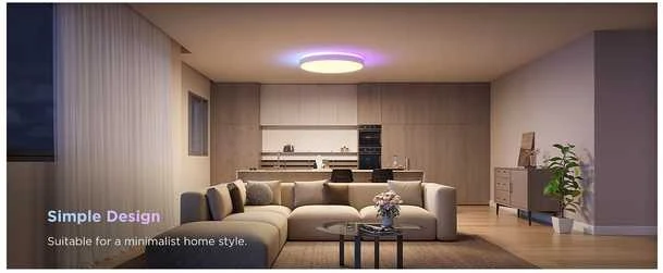 „Govee“ apvalus išmanusis lubinis šviestuvas | Pakankamai galingas LED šviestuvas | 4300 lm | 2700K–6500K | 2,4 GHz | „Wi-Fi“ + „BT“