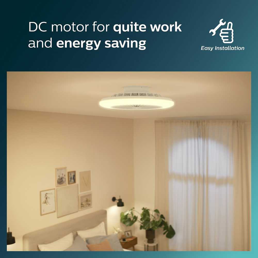 Lubinis šviestuvas Philips Amigo Flat Fan Ceiling IR RD 20W+42W -tuuletinvalaisin, valkoinen