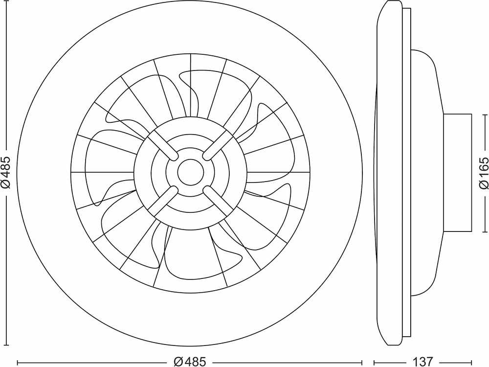 Lubinis šviestuvas Philips Amigo Flat Fan Ceiling IR RD 20W+42W -tuuletinvalaisin, valkoinen