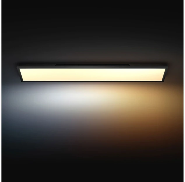 Lubinis šviestuvas Philips Hue Aurelle rectangular panel light, Juodas, 120 x 30 cm | 2200-6500 Hue Baltas Ambiance