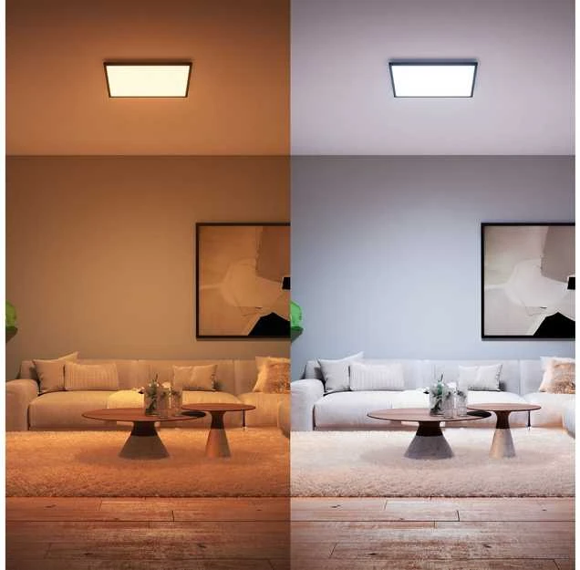 Lubinis šviestuvas Lampa sufitowa Philips Hue Aurelle panelowa lampa SQ XL juodas