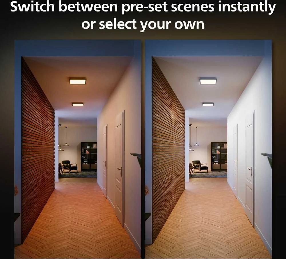 Lubinis šviestuvas Signify Philips Hue Baltas Amb. Aurelle Panelleuchte 30x30 Schw inkl DS