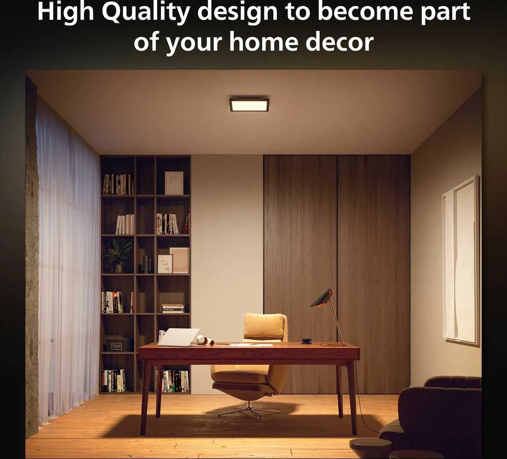Lubinis šviestuvas Signify Philips Hue Baltas Amb. Aurelle Panelleuchte 30x30 Schw inkl DS
