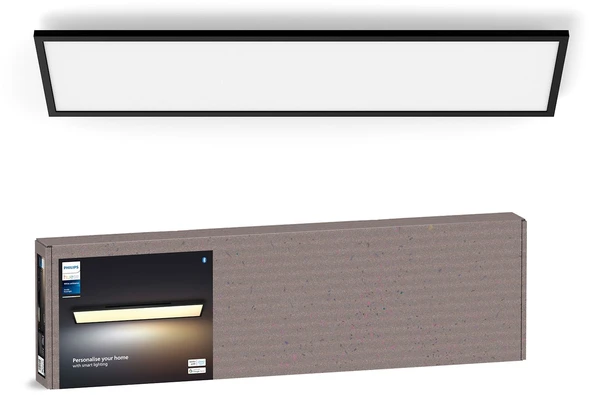 Lubinis šviestuvas Philips Hue Aurelle rectangular panel light, Juodas, 120 x 30 cm | 2200-6500 Hue Baltas Ambiance
