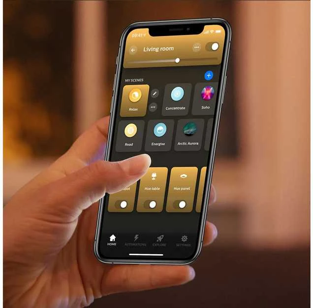 Lubinis šviestuvas „Philips Hue Aurelle“ aplink panelinį šviestuvą, „Baltas“ | 2200–6500 „Hue Baltas Ambiance“